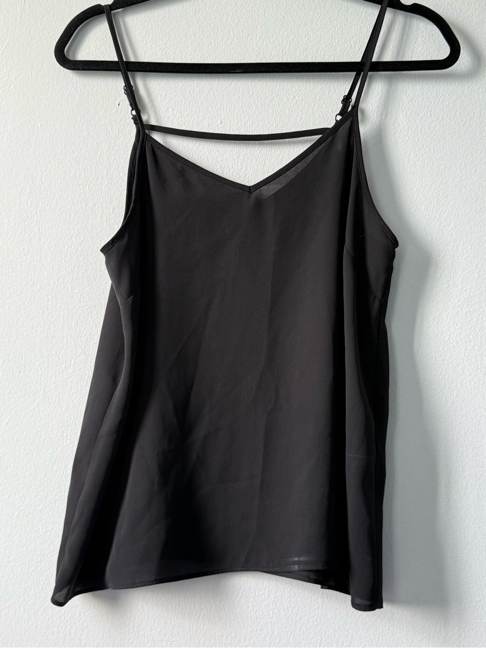 Black Women's Spaghetti Strap V-Neck Tank Top -ptp 19
